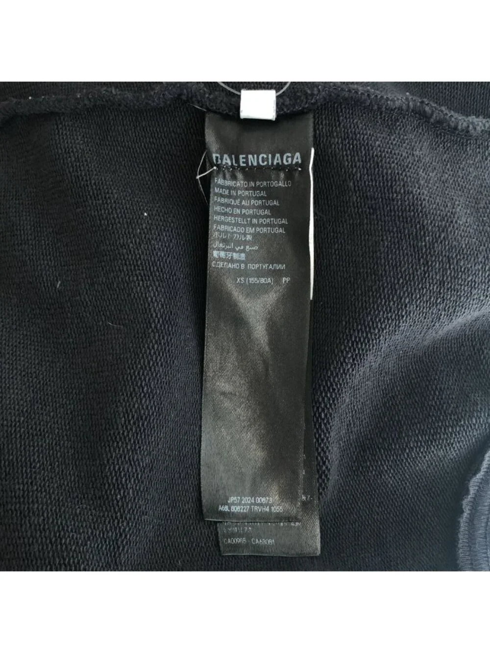 Balenciaga Ciao Bello Pulled Hoodie Distressed Zip Up Black XS
